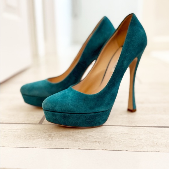 Miu Miu - Suede Heels/Pumps in Teal - size 38.5 - Very Good Condition - Picture 4 of 10